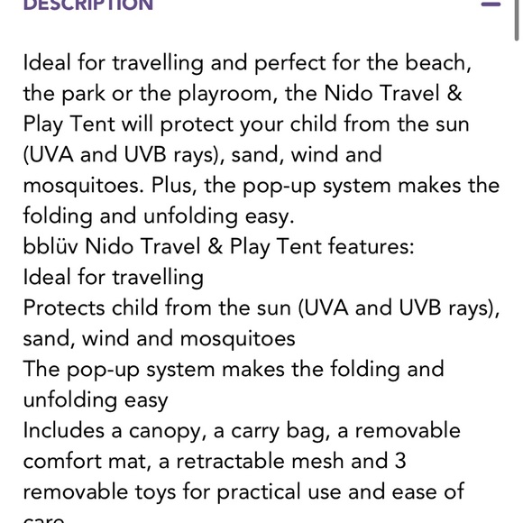 bblüv Travel & Play Tent - Picture 4 of 7